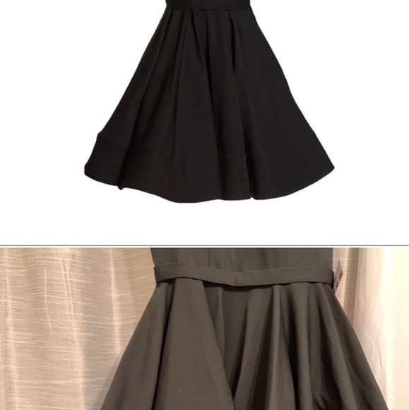 IEENA for Mac Duggal Fit & Flare Cocktail Black Dress 8 - Picture 2 of 9